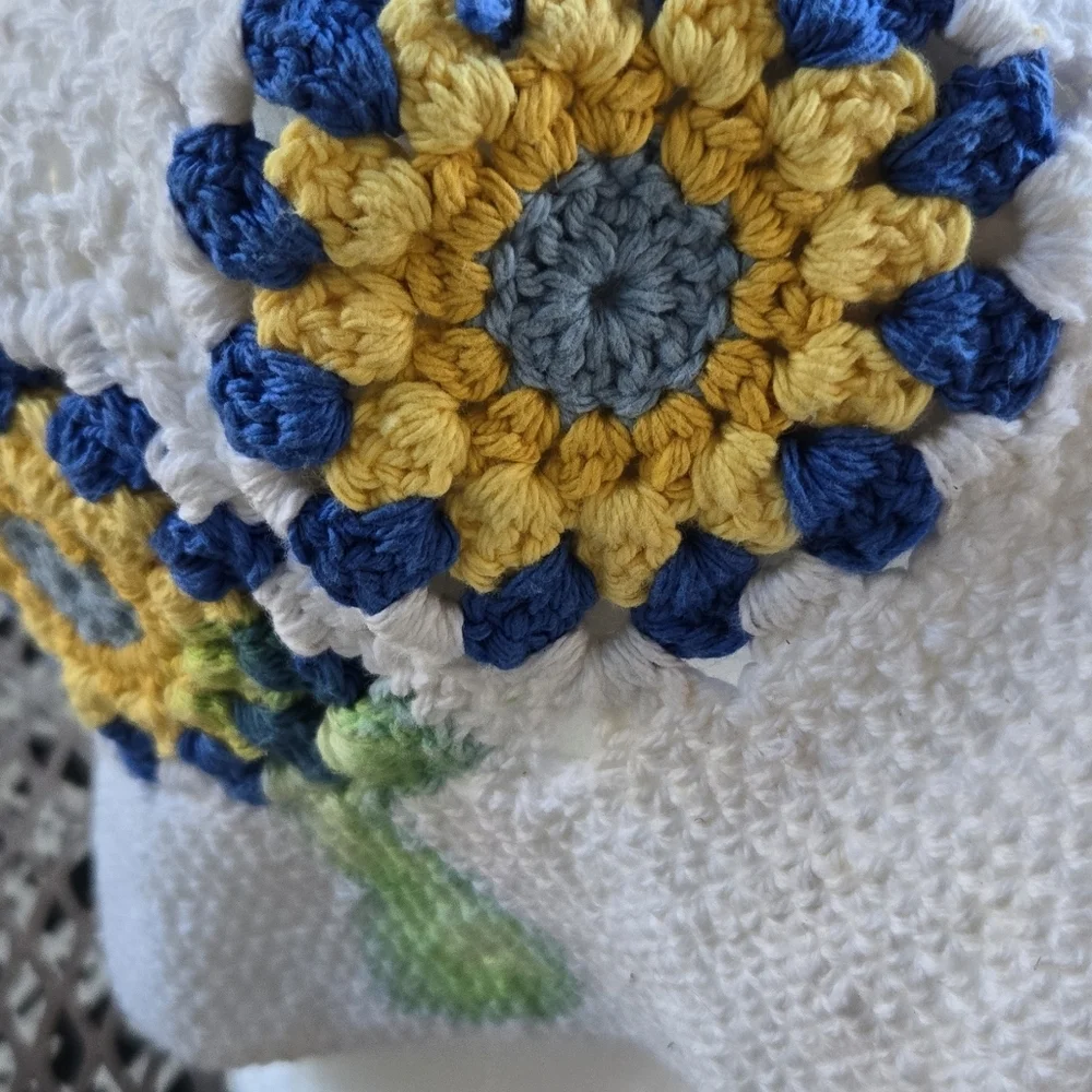Hand Knit Floral Crochet Bucket Hat